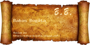 Bakos Bogáta névjegykártya